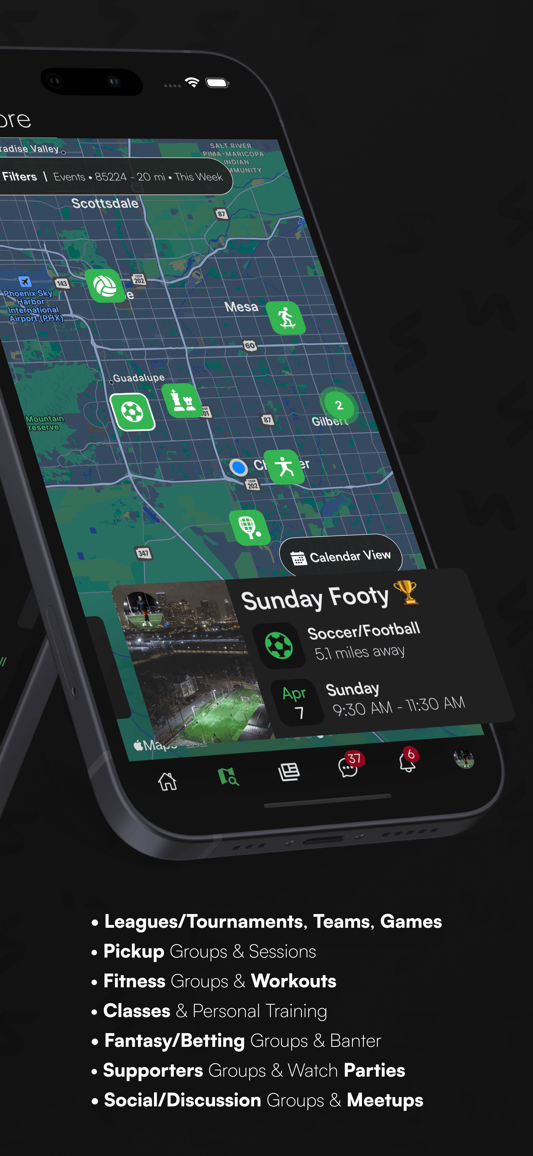 Explore a Map of Nearby Sports Groups, Events, and Venues